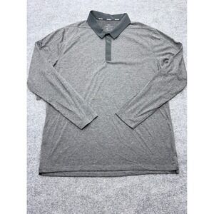Nike Golf Dri-FIT Long Sleeve Polo Shirt Mens XL Gray Heathered Hidden Placket
